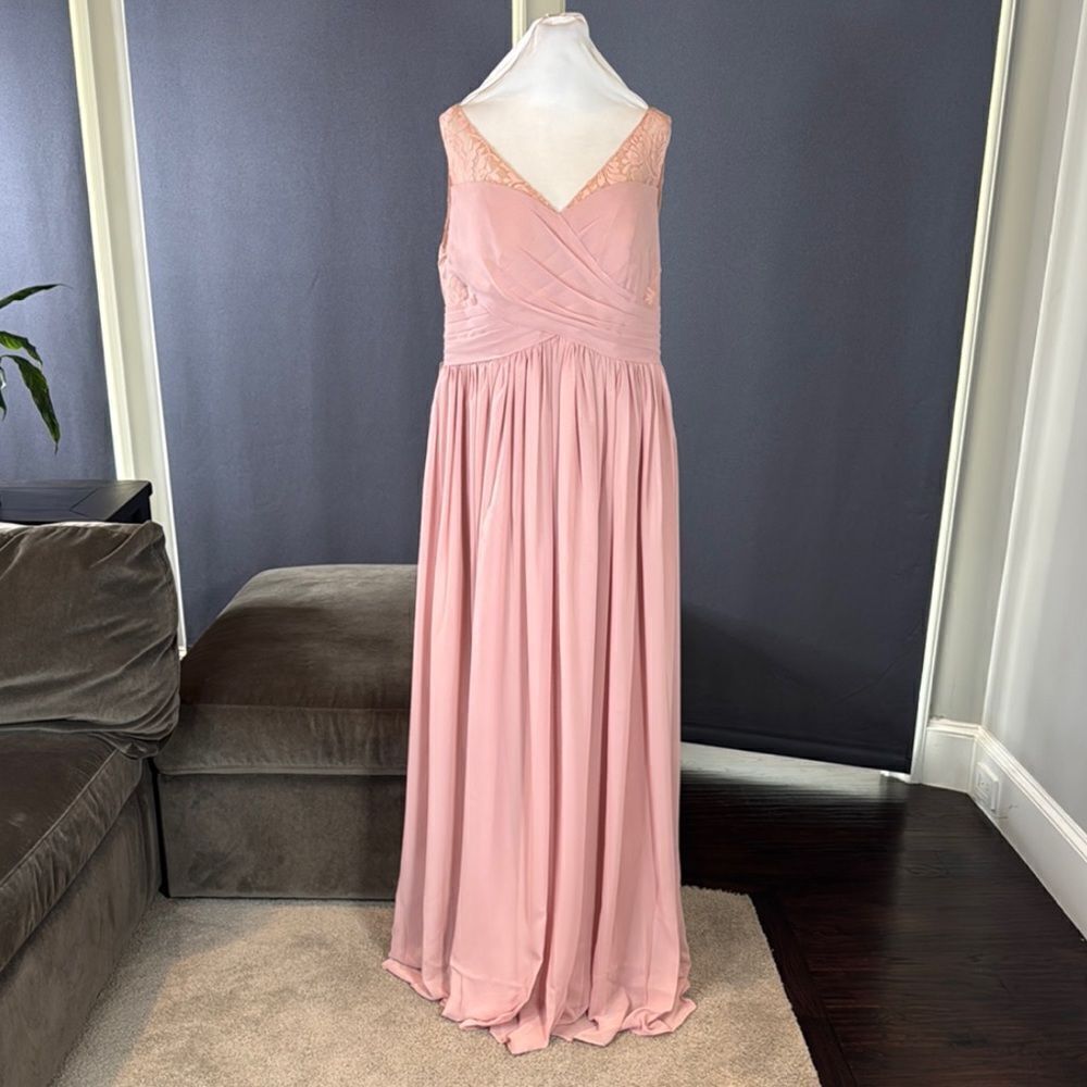 Women’s Pink Chiffon Full Length Mother of Bride Bridesmaid Formal Dress 16 NWT